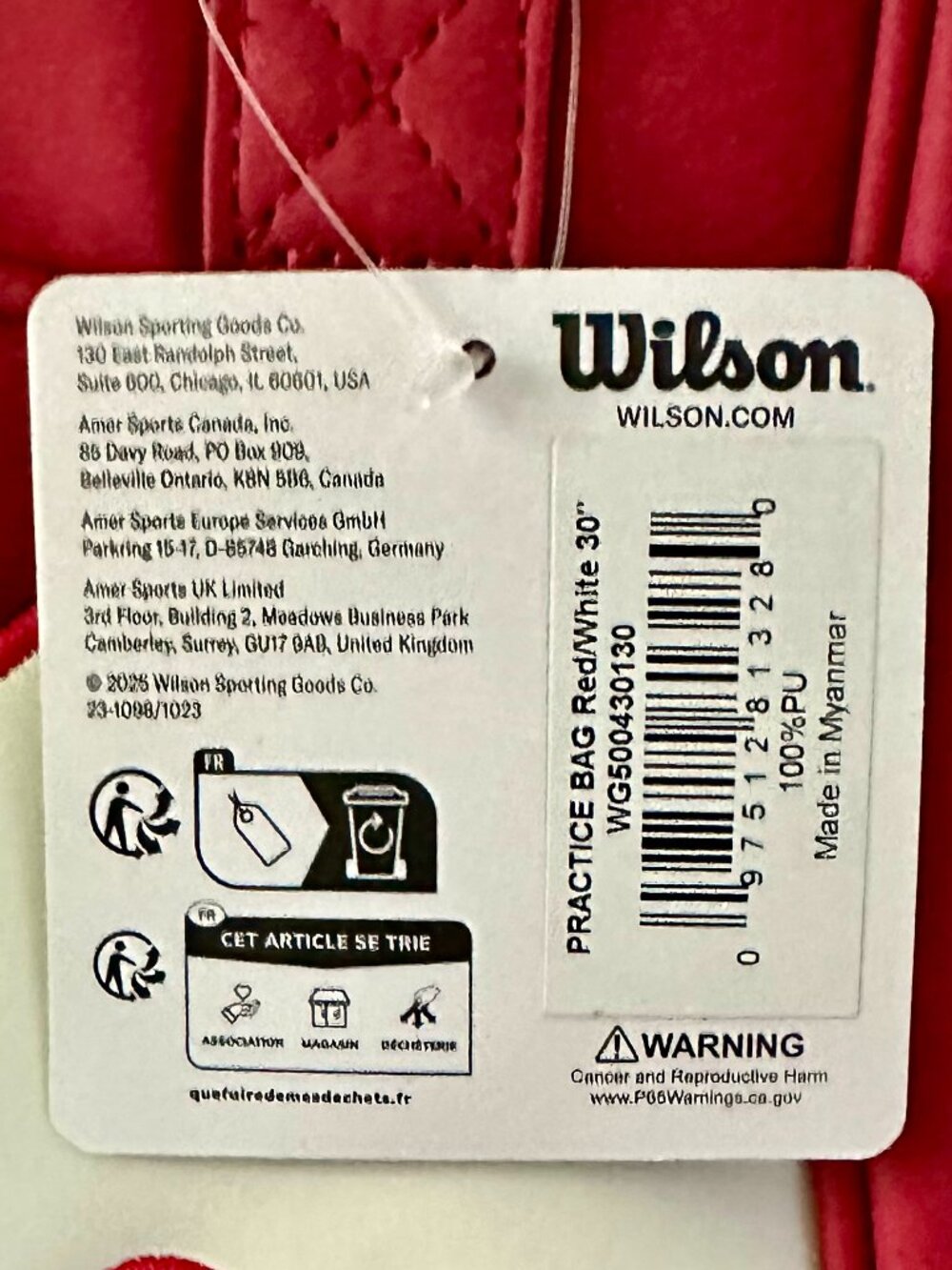 NWT Wilson Golf Practice Bag-Red/White Vintage Style - Picture 10 of 10